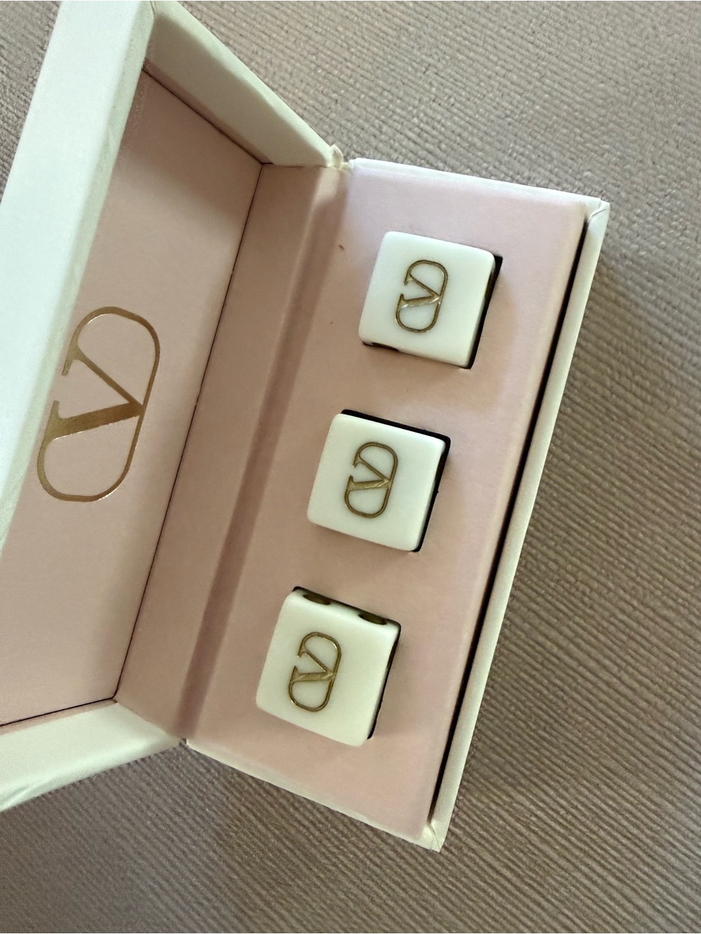 Valentino Limited Gift- White and Gold color Square V-Logo Dice set